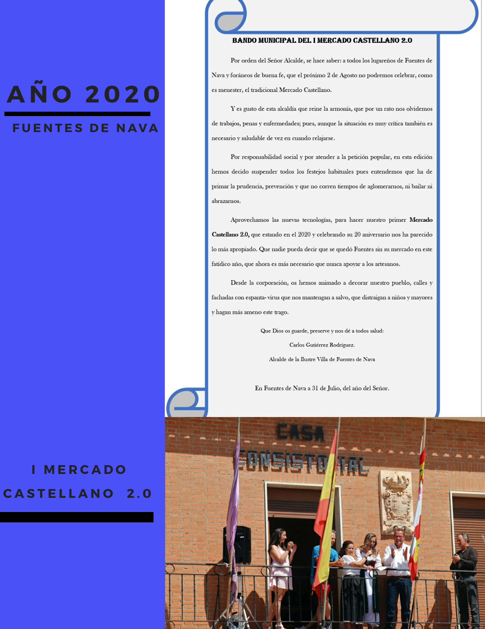 BANDO MUNICIPAL DEL I MERCADO CASTELLANO ONLINE. AÑO 2020